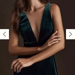 Jenny Yoo Logan Velvet Dress Emerald